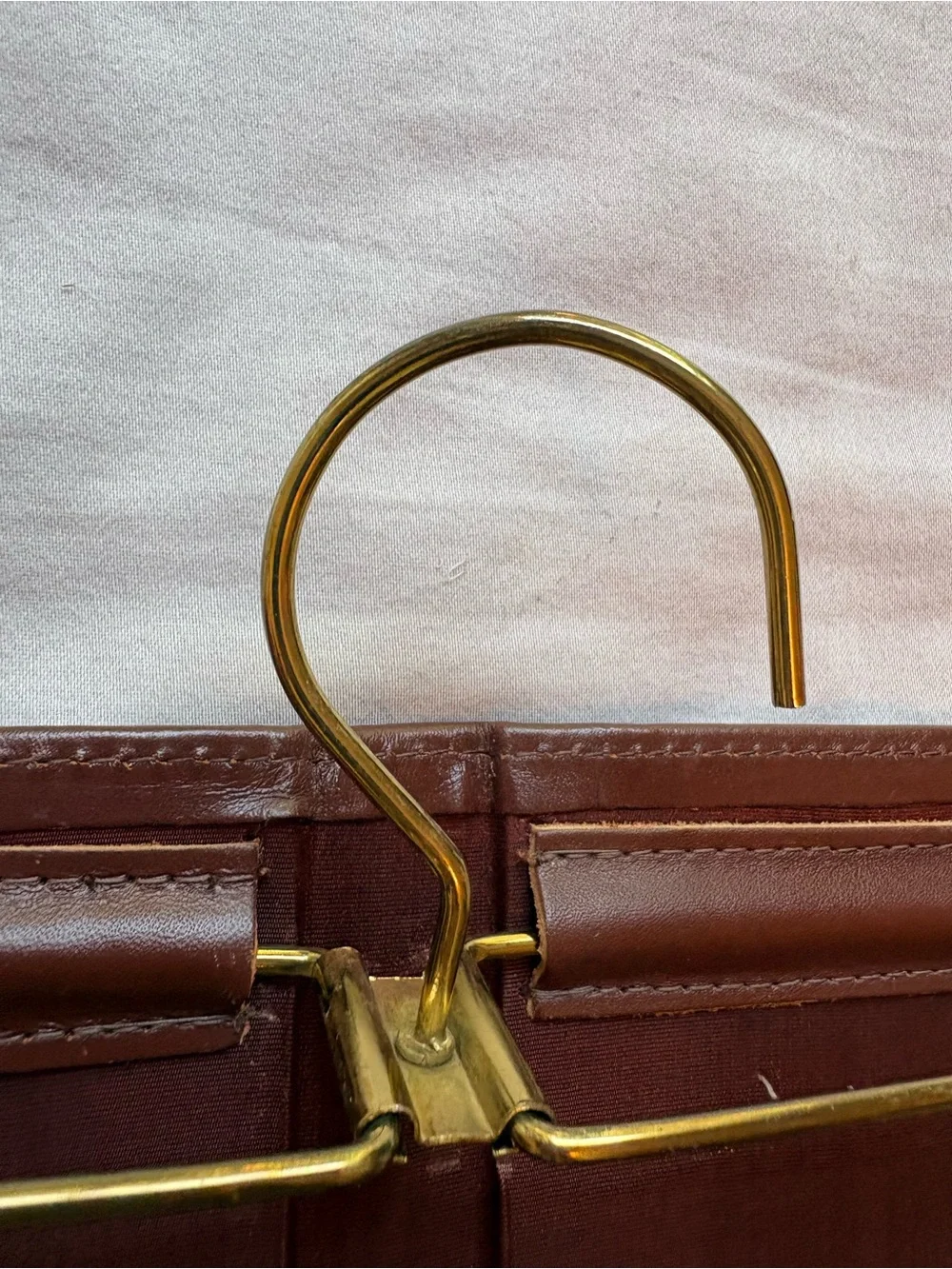 Vintage 1950s Leather Travel Tie Case Necktie Valet Cowhide Made USA